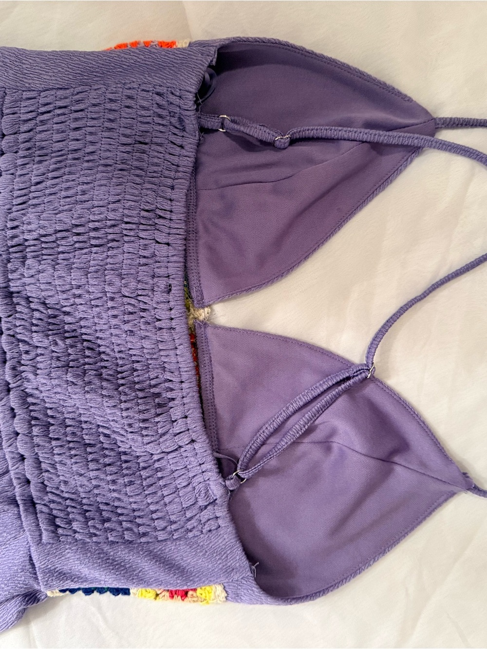 Lavender Crochet-Trim Spaghetti Strap Dress - Picture 7 of 10
